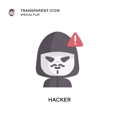 Hacker vektör simgesi. Düz çizim. EPS 10 vektörü.