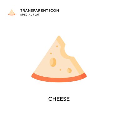 Peynir vektör simgesi. Düz çizim. EPS 10 vektörü.