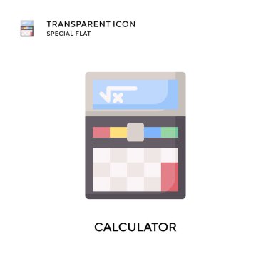 Hesap makinesi vektör simgesi. Düz çizim. EPS 10 vektörü.