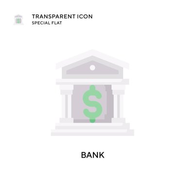 Banka vektör simgesi. Düz çizim. EPS 10 vektörü.