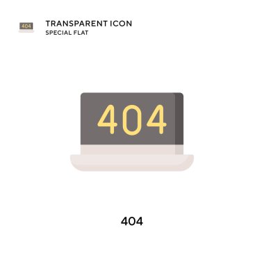 404 vektör simgesi. Düz çizim. EPS 10 vektörü.