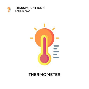 Termometre vektör simgesi. Düz çizim. EPS 10 vektörü.