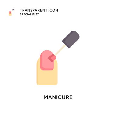 Manikür vektör simgesi. Düz çizim. EPS 10 vektörü.