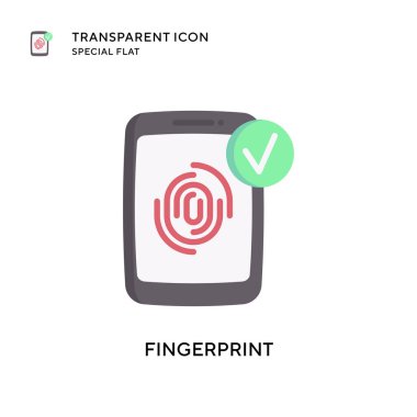 Parmak izi vektör simgesi. Düz çizim. EPS 10 vektörü.