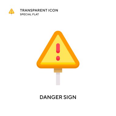 Tehlike işareti vektör simgesi. Düz çizim. EPS 10 vektörü.