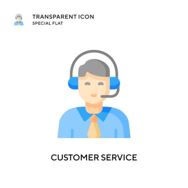 Müşteri hizmeti vektör simgesi. Düz çizim. EPS 10 vektörü.