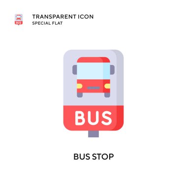 Otobüs durağı vektör simgesi. Düz çizim. EPS 10 vektörü.