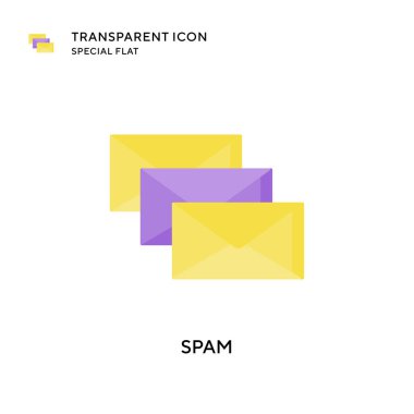 Spam vektör simgesi. Düz çizim. EPS 10 vektörü.