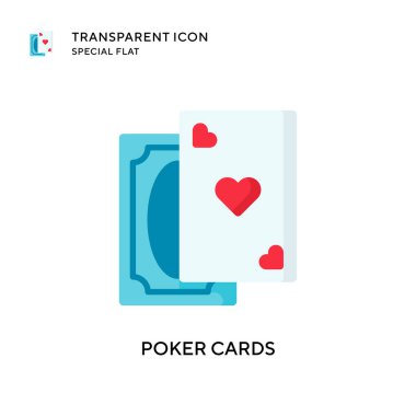 Poker kartları vektör simgesi. Düz çizim. EPS 10 vektörü.