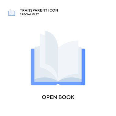 Kitap vektör simgesini aç. Düz çizim. EPS 10 vektörü.