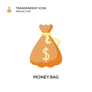 Para çantası vektör simgesi. Düz çizim. EPS 10 vektörü.