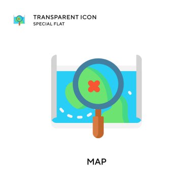 Harita vektör simgesi. Düz çizim. EPS 10 vektörü.