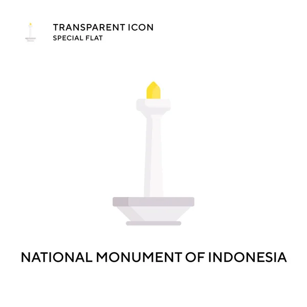 Monumento Nacional Indonesia Vector Icono Ilustración Estilo Plano Eps Vector — Vector de stock
