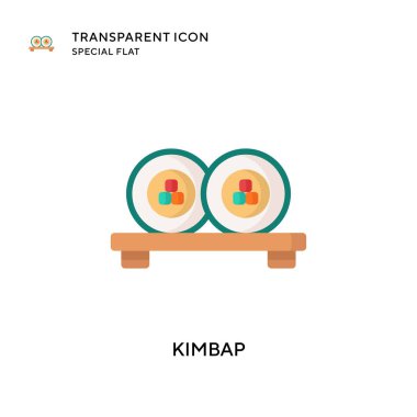 Kimbap vektör simgesi. Düz çizim. EPS 10 vektörü.