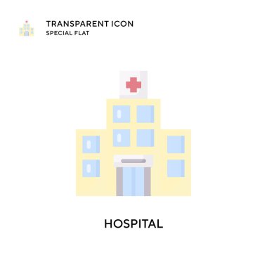Hastane vektör ikonu. Düz çizim. EPS 10 vektörü.