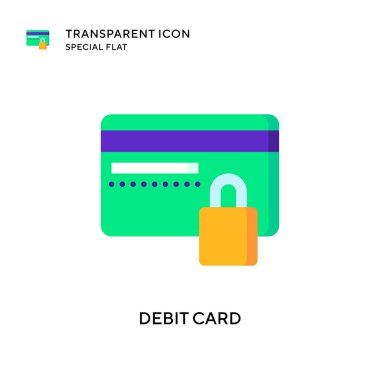 Banka kartı vektör simgesi. Düz çizim. EPS 10 vektörü.