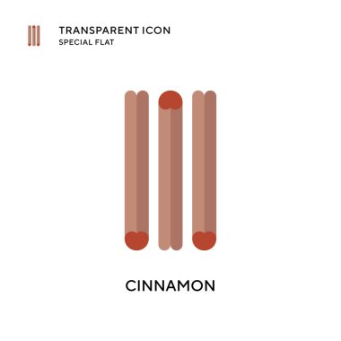 Tarçın vektör simgesi. Düz çizim. EPS 10 vektörü.