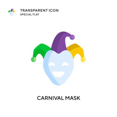 Karnaval maskesi vektör simgesi. Düz çizim. EPS 10 vektörü.