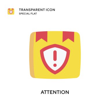 Dikkat vektör simgesi. Düz çizim. EPS 10 vektörü.