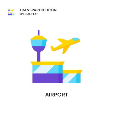 Havaalanı vektör simgesi. Düz çizim. EPS 10 vektörü.
