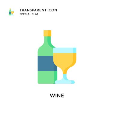 Şarap vektör simgesi. Düz çizim. EPS 10 vektörü.