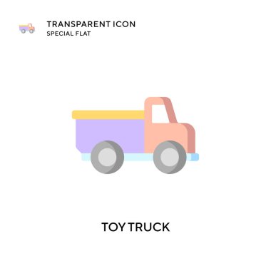 Oyuncak kamyon vektör simgesi. Düz çizim. EPS 10 vektörü.