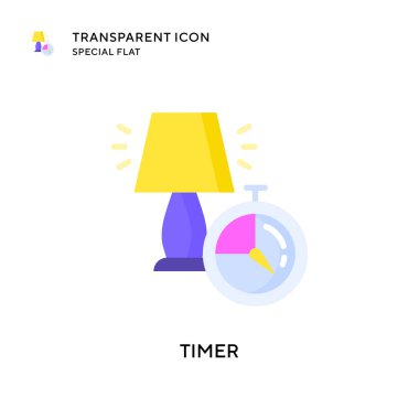 Zamanlayıcı vektör simgesi. Düz çizim. EPS 10 vektörü.