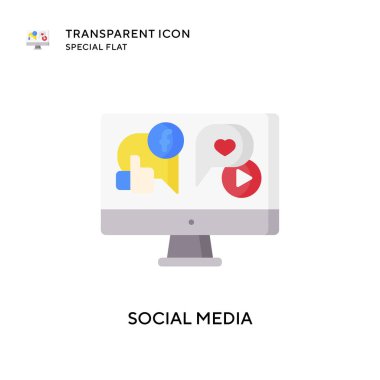 Sosyal medya vektör simgesi. Düz çizim. EPS 10 vektörü.