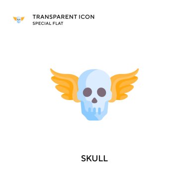 Kafatası vektör simgesi. Düz çizim. EPS 10 vektörü.