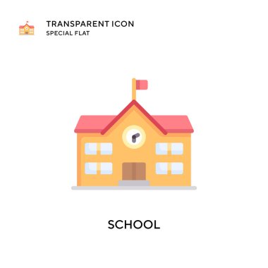 Okul vektör simgesi. Düz çizim. EPS 10 vektörü.