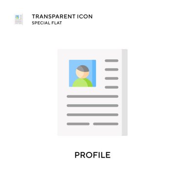 Profil vektör simgesi. Düz çizim. EPS 10 vektörü.