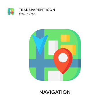 Navigasyon vektör simgesi. Düz çizim. EPS 10 vektörü.