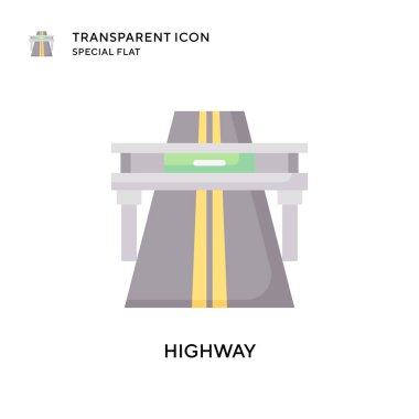 Otoyol vektör simgesi. Düz çizim. EPS 10 vektörü.