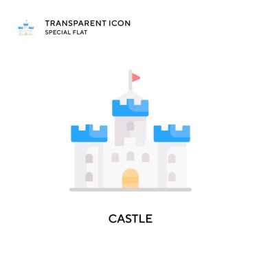 Castle vektör simgesi. Düz çizim. EPS 10 vektörü.
