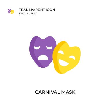 Karnaval maskesi vektör simgesi. Düz çizim. EPS 10 vektörü.