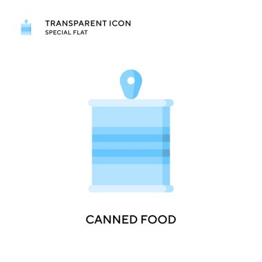 Konserve gıda vektör simgesi. Düz çizim. EPS 10 vektörü.