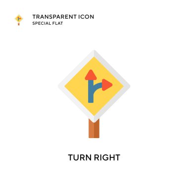 Sağa dönüş vektör simgesi. Düz çizim. EPS 10 vektörü.