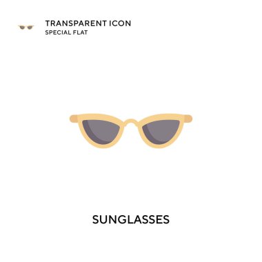 Güneş gözlüğü vektör simgesi. Düz çizim. EPS 10 vektörü.