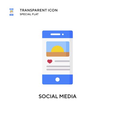 Sosyal medya vektör simgesi. Düz çizim. EPS 10 vektörü.