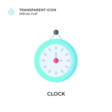 Saat vektör simgesi. Düz çizim. EPS 10 vektörü.