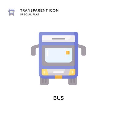 Otobüs vektör simgesi. Düz çizim. EPS 10 vektörü.