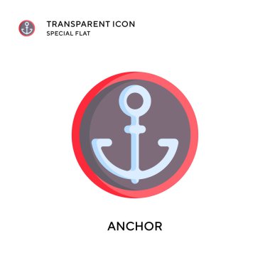 Çapa vektör simgesi. Düz çizim. EPS 10 vektörü.