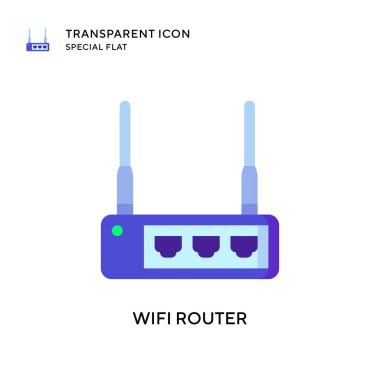 Wifi router vektör simgesi. Düz çizim. EPS 10 vektörü.