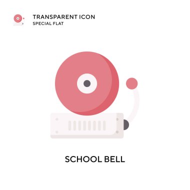 Okul çan ikonu. Düz çizim. EPS 10 vektörü.