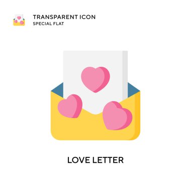 Aşk harfi vektör simgesi. Düz çizim. EPS 10 vektörü.