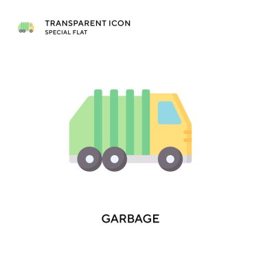 Çöp vektörü simgesi. Düz çizim. EPS 10 vektörü.