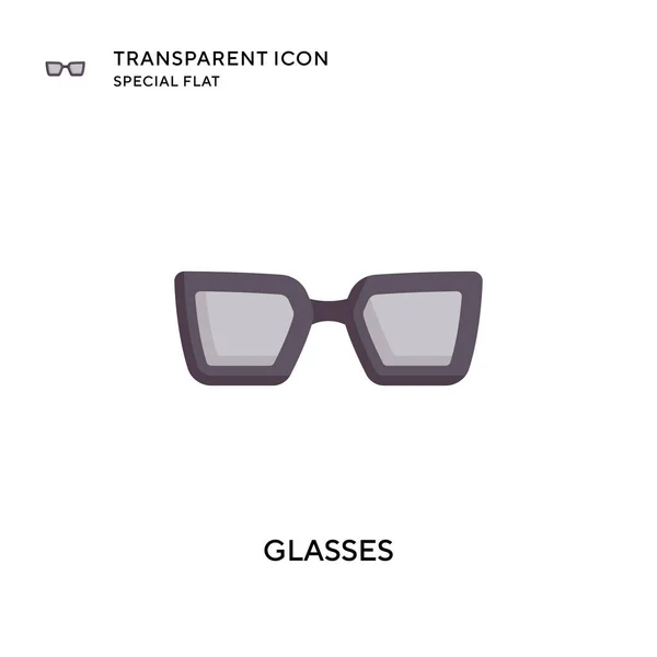 Glasses Vector Icon Flat Style Illustration Eps Vector — Stock Vector