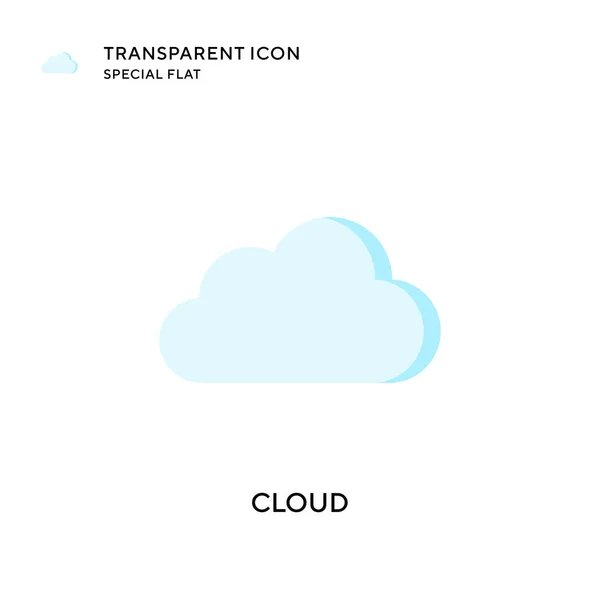 Icône Vectorielle Cloud Illustration Style Plat Vecteur Eps — Image vectorielle
