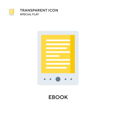 Ebook vektör simgesi. Düz çizim. EPS 10 vektörü.