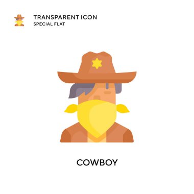 Kovboy vektör simgesi. Düz çizim. EPS 10 vektörü.